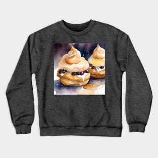 National Cream Puff Day- January 2 - Watercolor Crewneck Sweatshirt